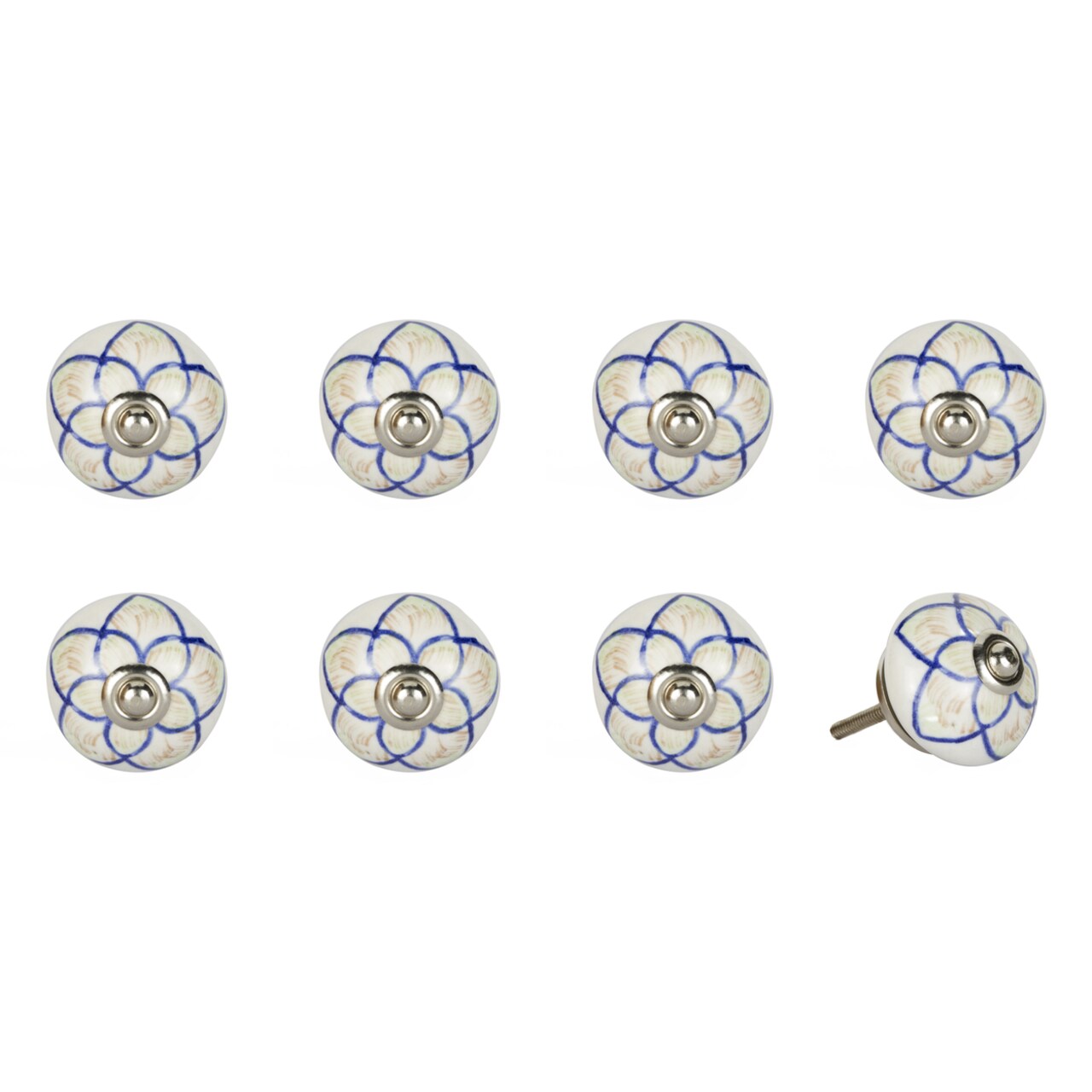 Knob-It 8-Piece Vintage Cabinet Drawer Knobs Hand Painted Antique Design